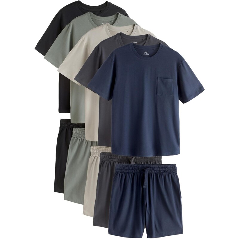 Next Krátke pyžamo tmelová / námornícka modrá / antracitová / 67732484