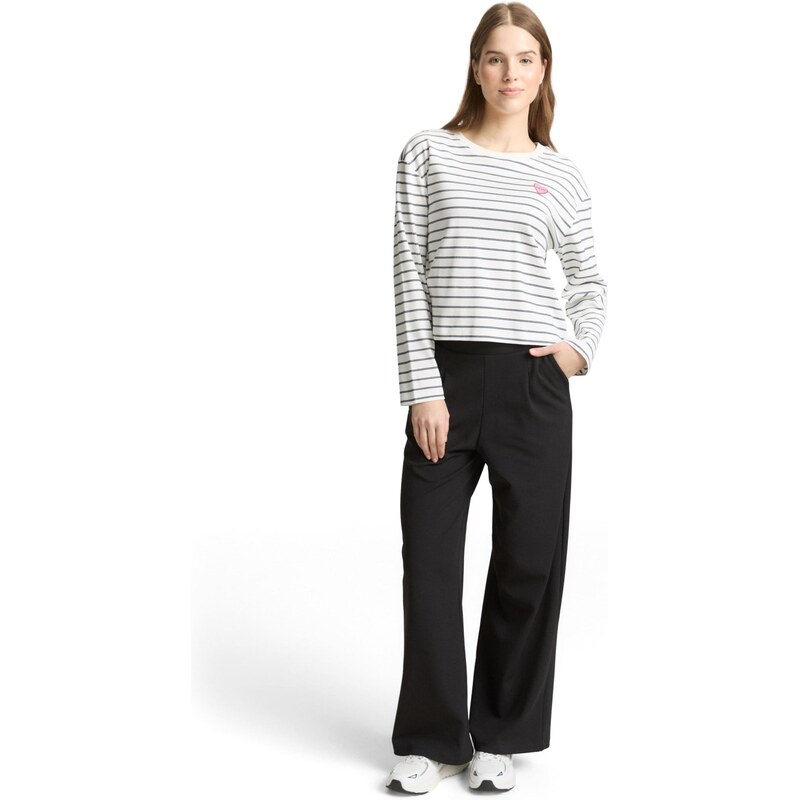 TOM TAILOR DENIM Tričko červená / čierna / šedobiela 67732548