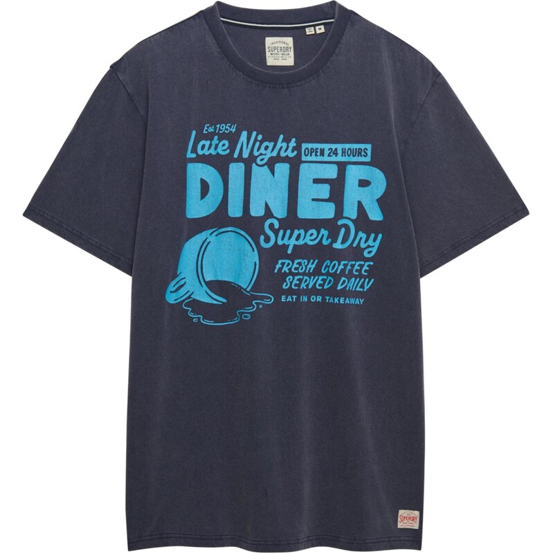 Superdry & Co Tričko LOCAL BUSINESS námornícka modrá / azúrová 67732560