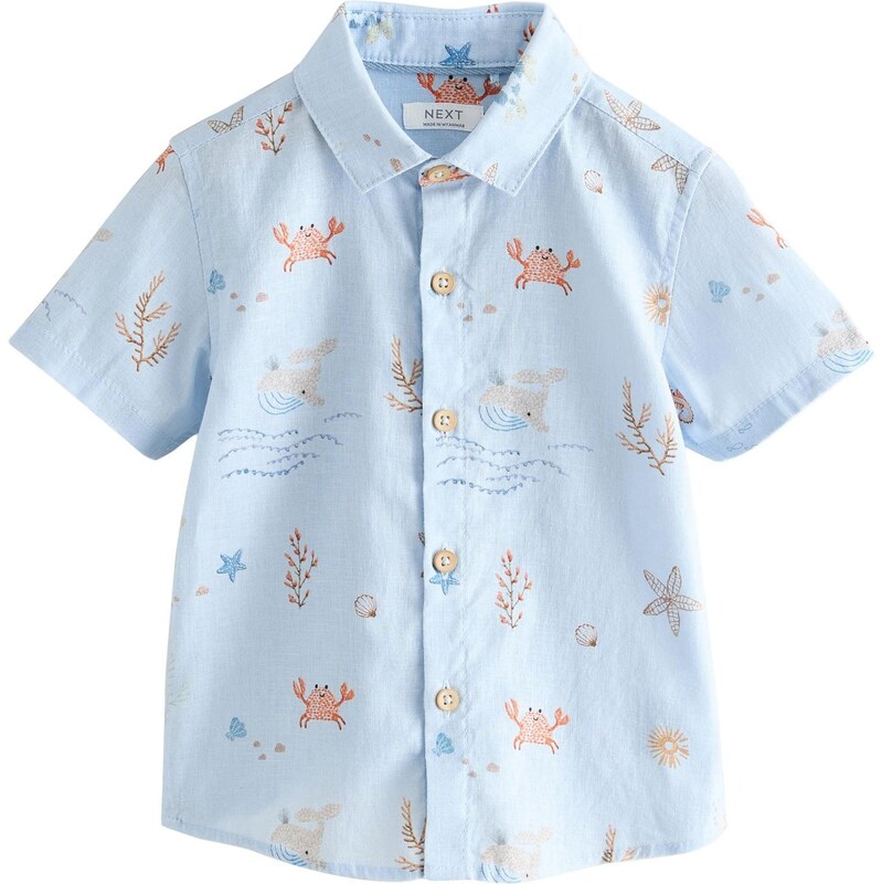 Next Košeľa svetlomodrá / tmavooranžová 67732568