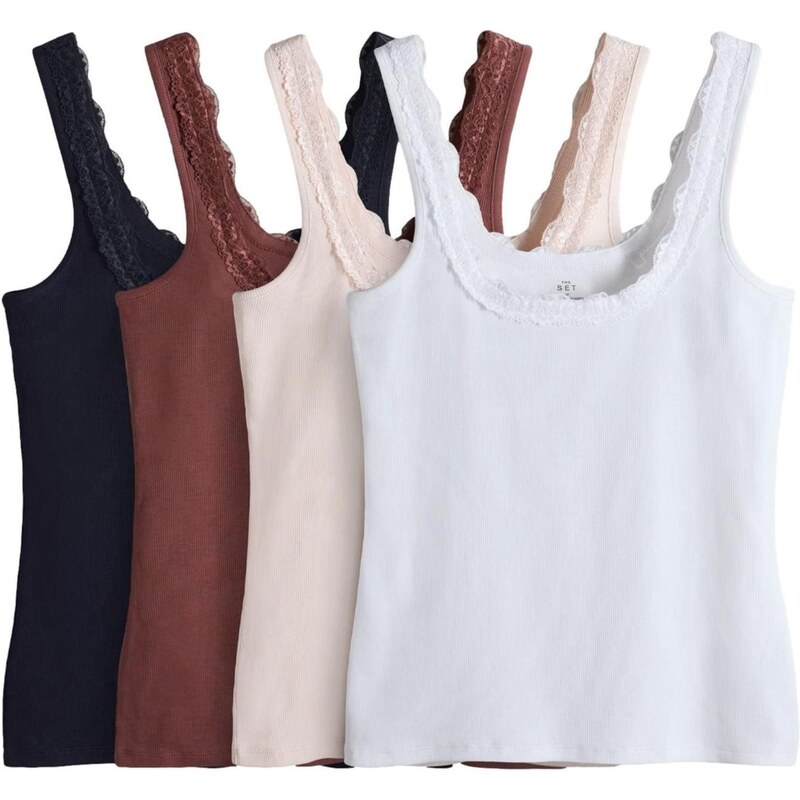 The Set Top čokoládová / púdrová / čierna / biela 67732580