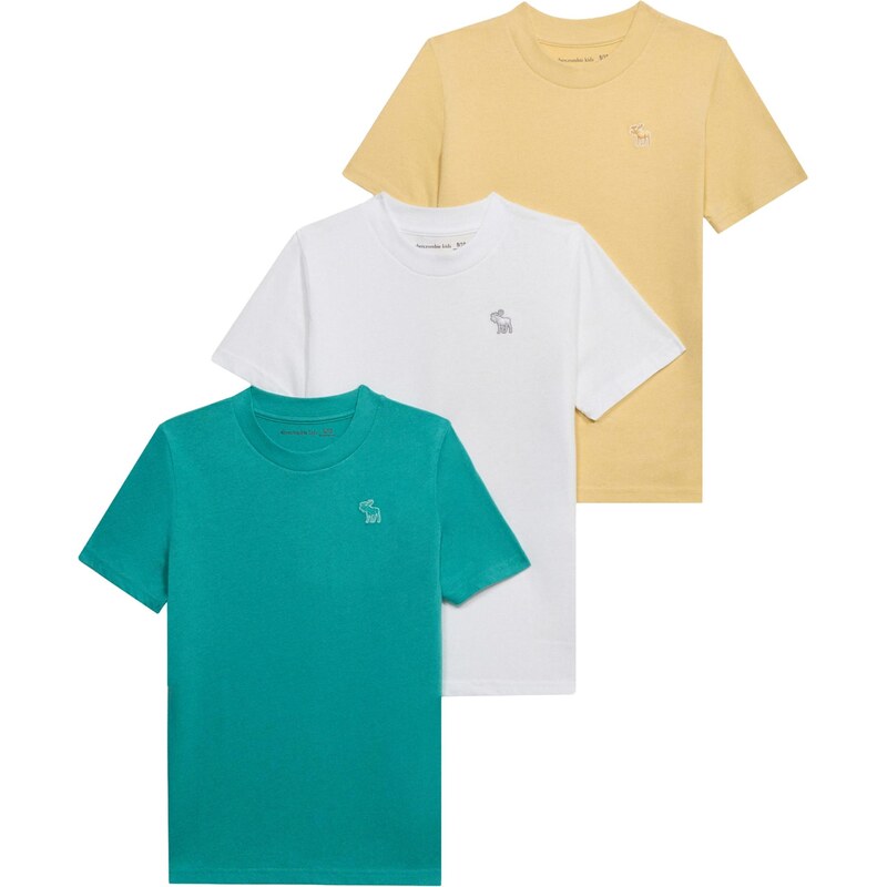 Abercrombie & Fitch Tričko citrónová / petrolejová / biela 67732656