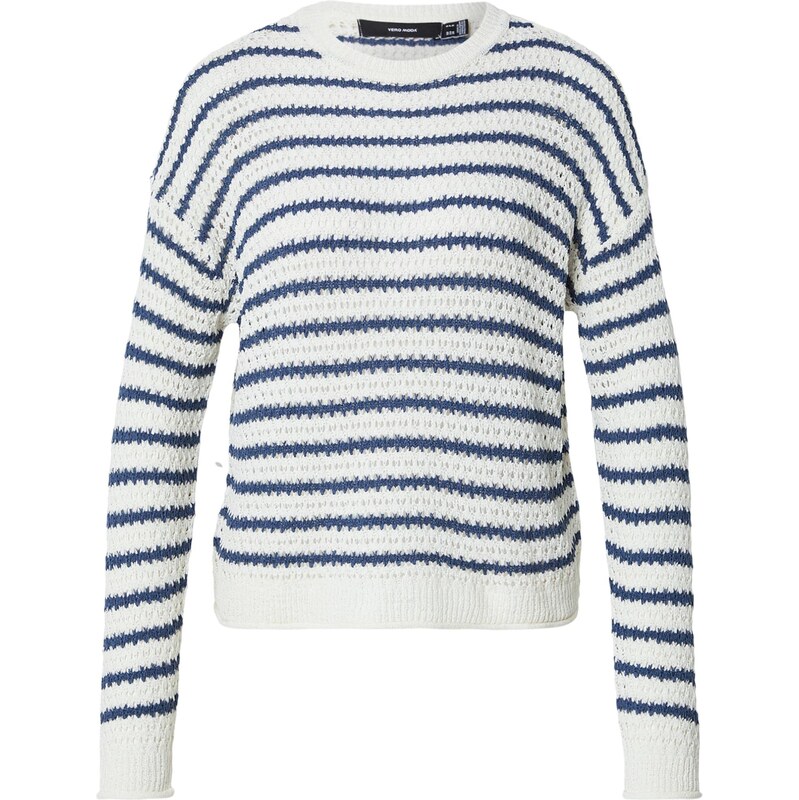 VERO MODA Sveter VMCHARLENE krémová / námornícka modrá 67732662