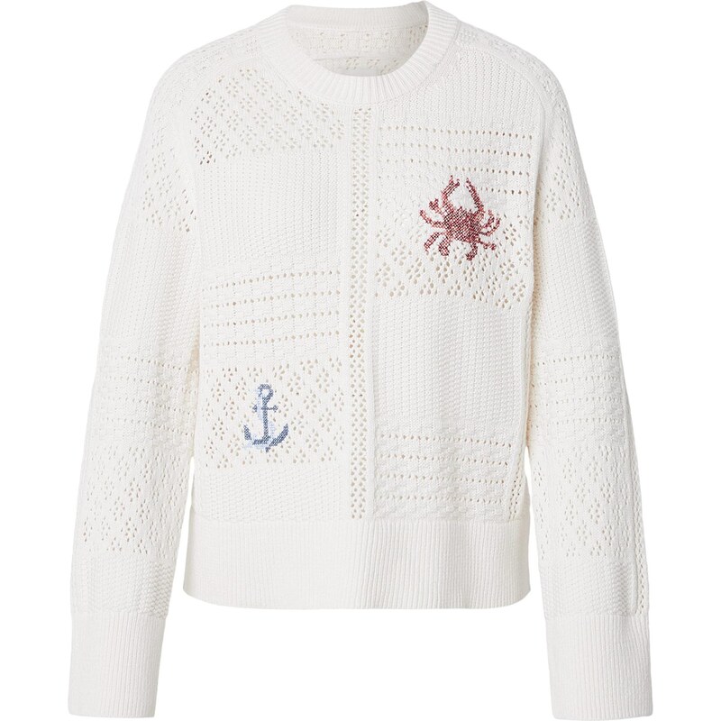 Abercrombie & Fitch Sveter krémová / modrá / červená 67732744