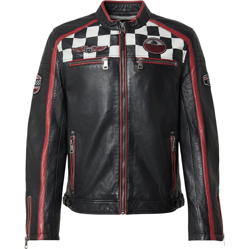 Mauritius Prechodná bunda MMFynn tmavočervená / čierna / biela 67732852