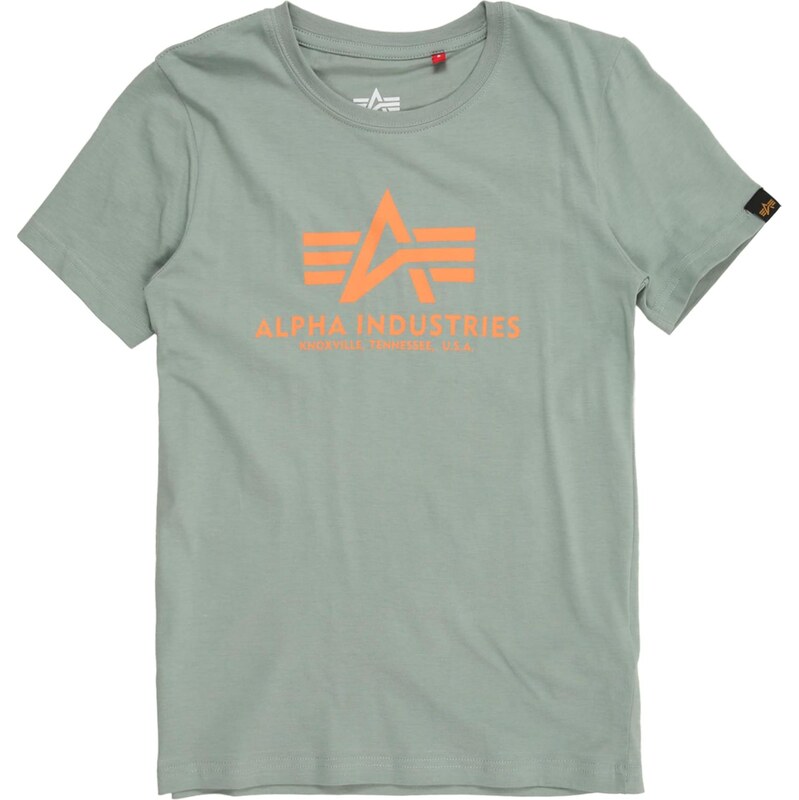 ALPHA INDUSTRIES Tričko pastelovo zelená / oranžová 67732915