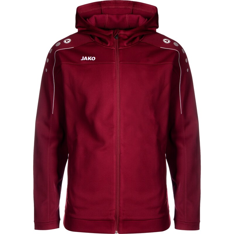 JAKO Športová mikina so zipsom tmavočervená / biela 67728323