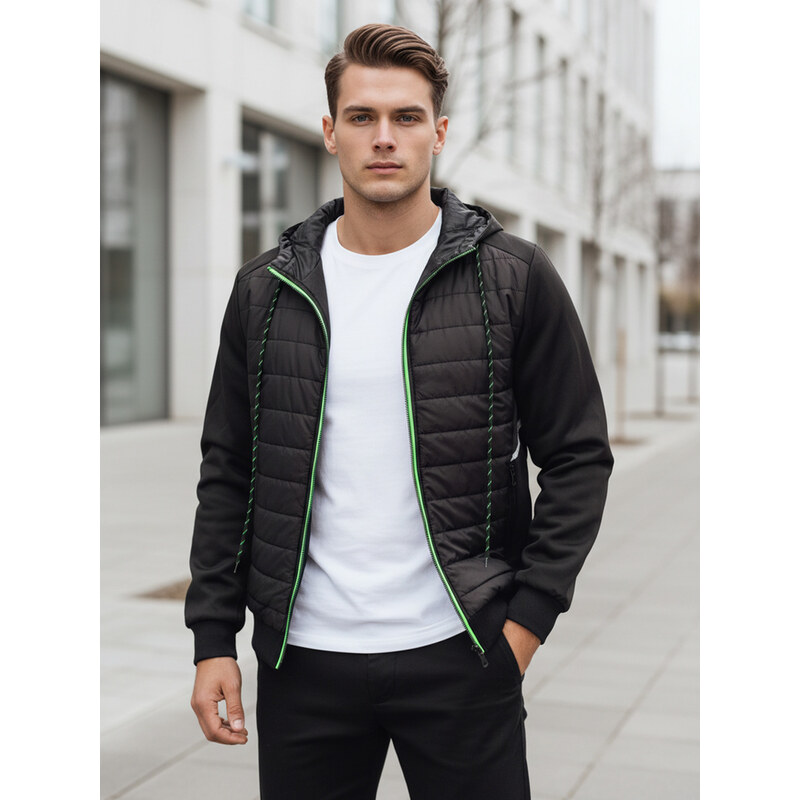 Dstreet Čierna trendová bunda s kapucňou 67745550