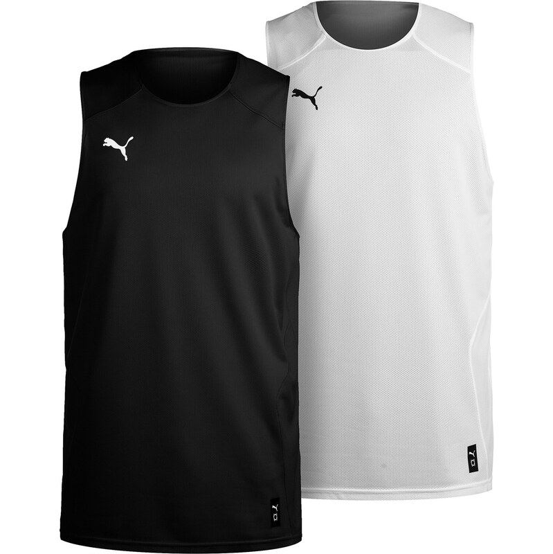 PUMA Funkčné tričko Hoops Team Reverse čierna / biela 67750549