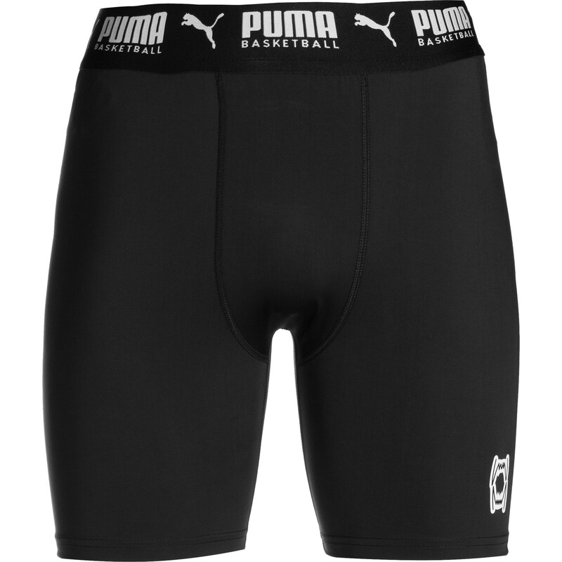 PUMA Športové nohavičky Hoops Team čierna / biela 67728825