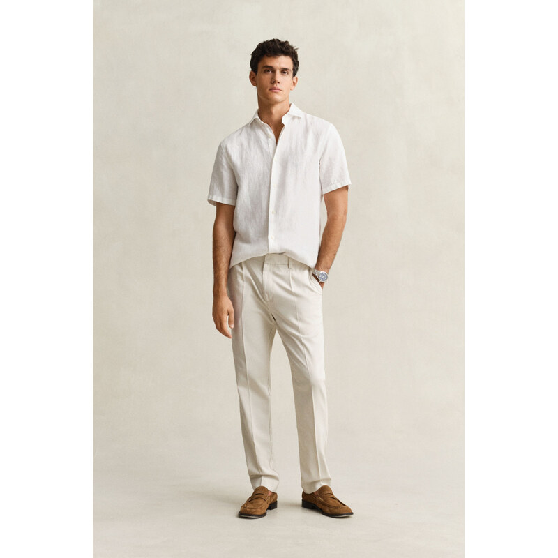 NOHAVICE GANT SLIM SMART COT/LYOCELL PANTS SAND 67313101