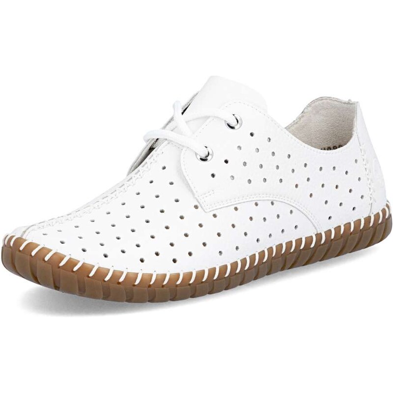 Dámske poltopánky RIEKER M2801-80 biela S6 67726268