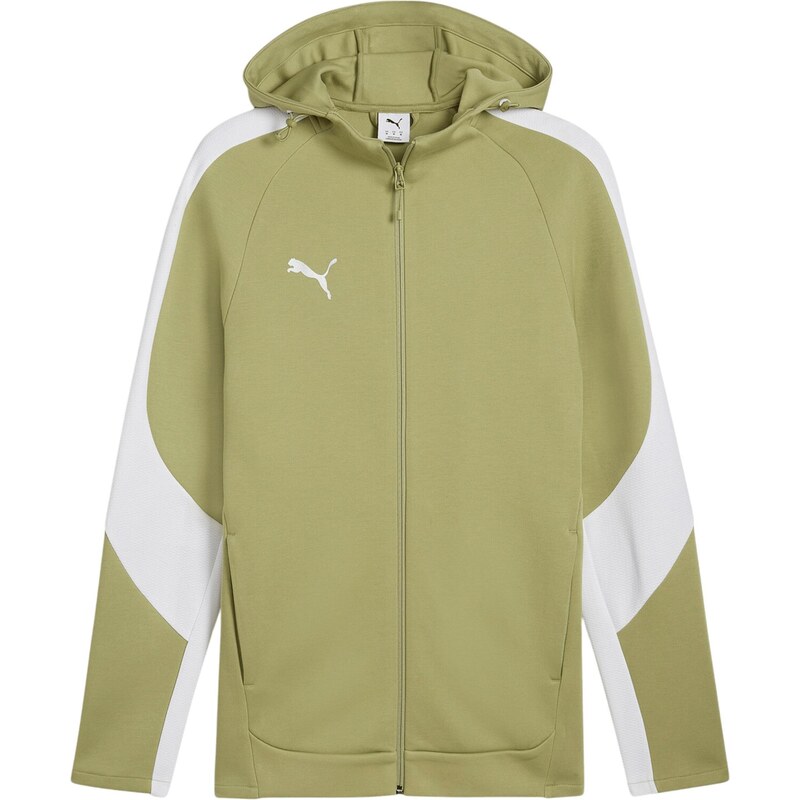PUMA Športová mikina so zipsom teamEVOSTRIPE kiwi / biela 67751815