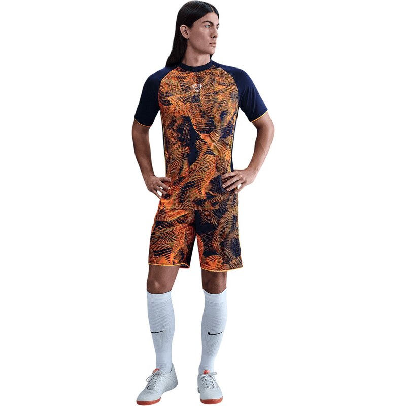 NIKE Športové nohavice Academy námornícka modrá / oranžová 67731183