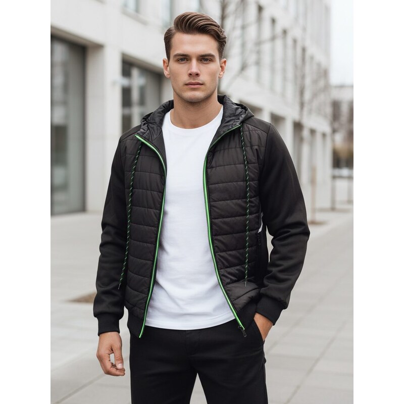 Buďchlap Čierna prechodná prešívaná bunda 46472299