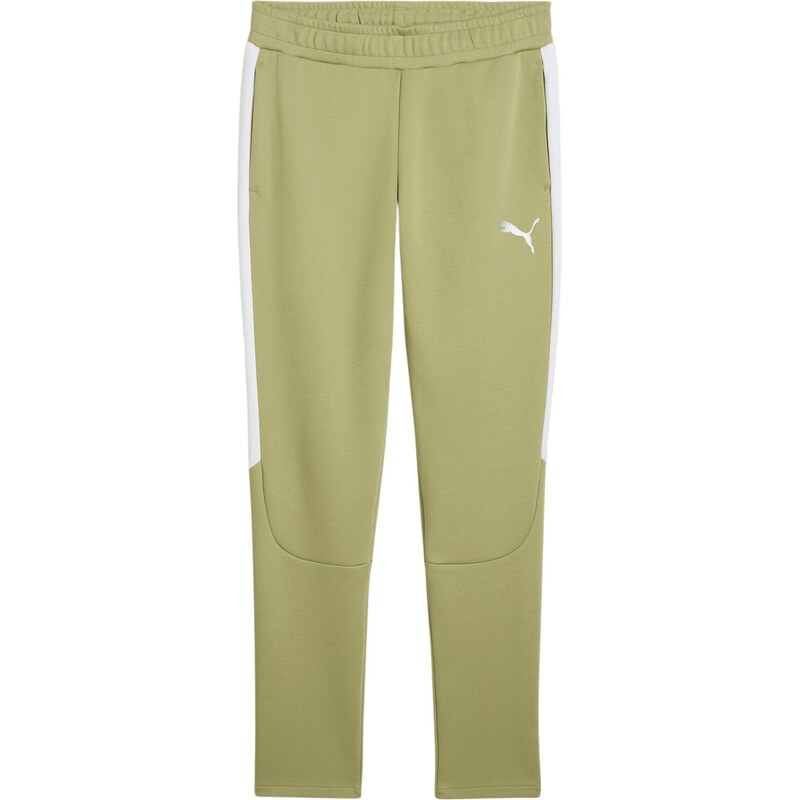 PUMA Športové nohavice TeamEVOSTRIPE olivová / biela 67752133