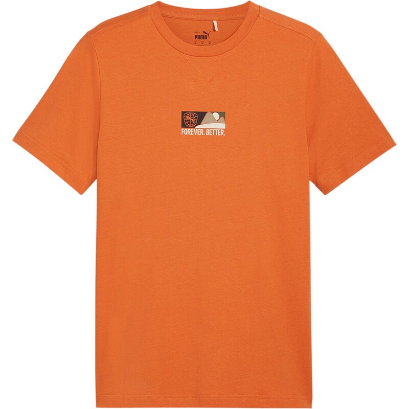 PUMA Funkčné tričko tmavošedá / tmavooranžová / čierna / biela 67752405