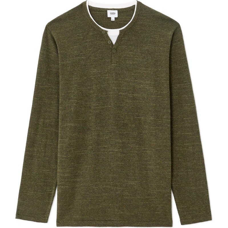 Celio Pánsky sveter s henley golierom 67734801