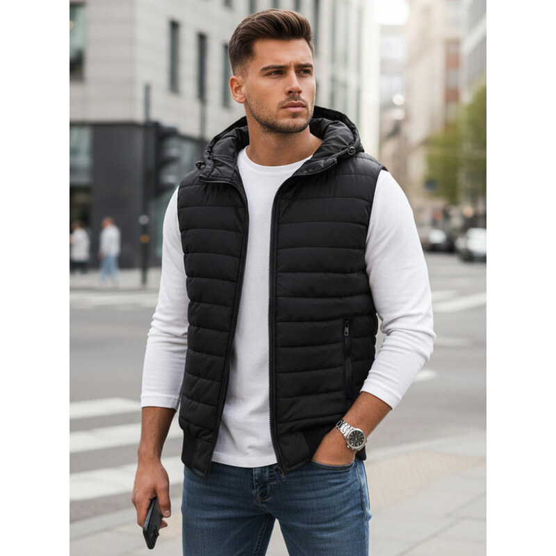 Pánska čierna vesta FashionStreet TX4235 67734039