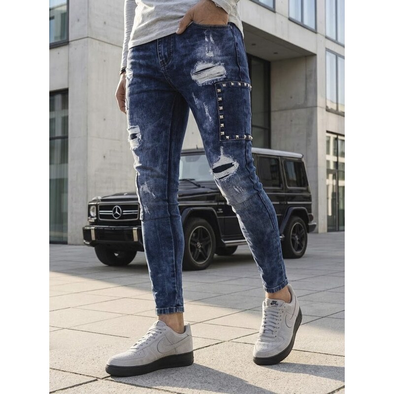 Dstreet Módne modré pánske rifle v zaujímavom prevedení 49239610