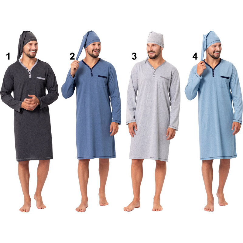 Hotberg(M-Max) Pánska nočná košeľa Bonifacy358/1136/ 1-antracit 2XL 49870297