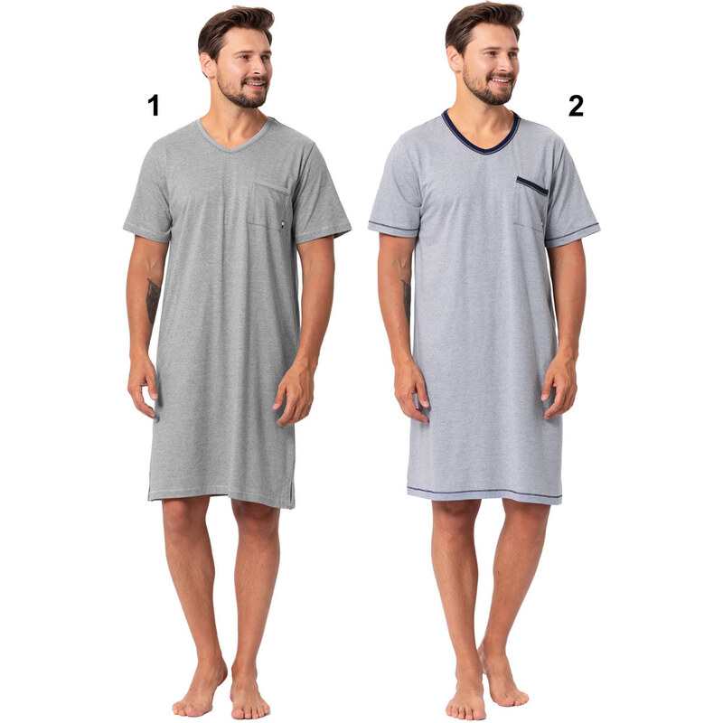 Hotberg(M-Max) Pánska nočná košeľa Baltazar609/1137/ 1-sivá 2XL 49870636