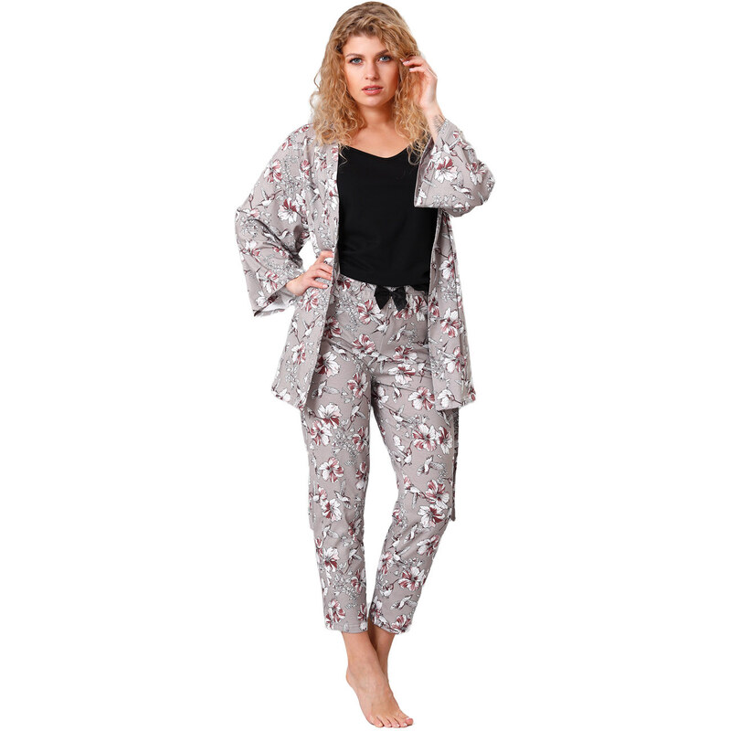 LEVEZA (M-Max) Dámske pyžamo Mavet1199 1-sivohneda L 49872437