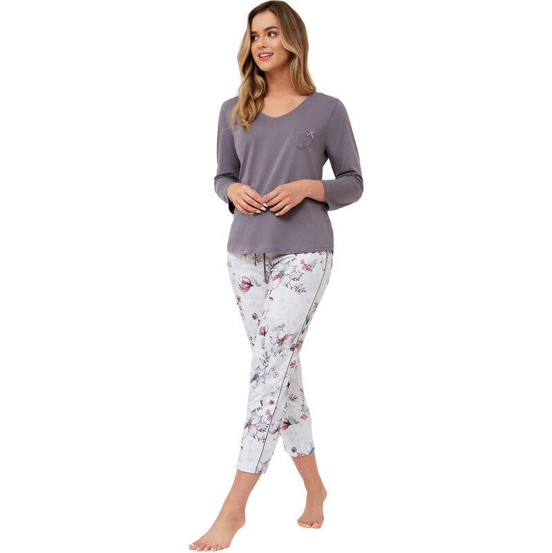 LEVEZA (M-Max) Dámske pyžamo Gianna1253 1-sivá L 66678960