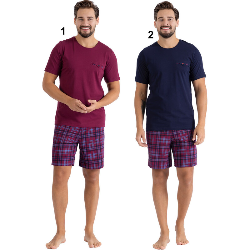 Hotberg(M-Max) Pánske pyžamo Emilio1464 1-bordová 2XL 66679414