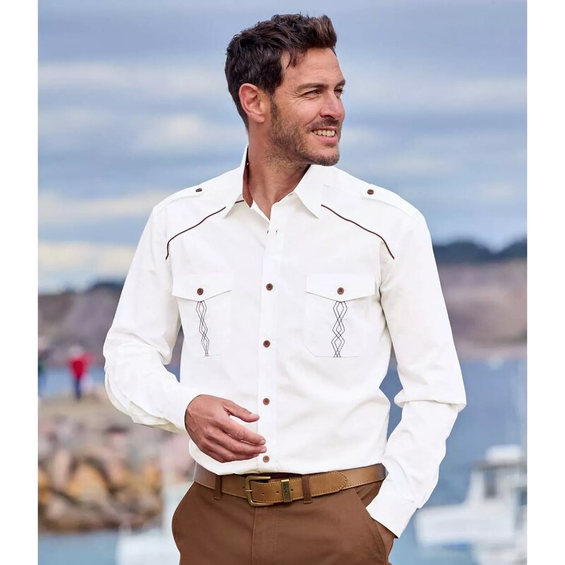 Košeľa v štýle leteckej uniformy Exploration Atlas For Men Biela 66845050