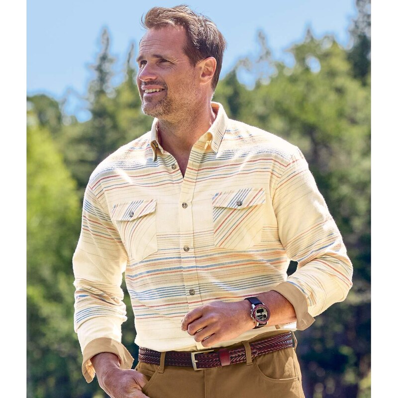 Prúžkovaná flanelová košeľa Atlas For Men Pruhovaná 61681742