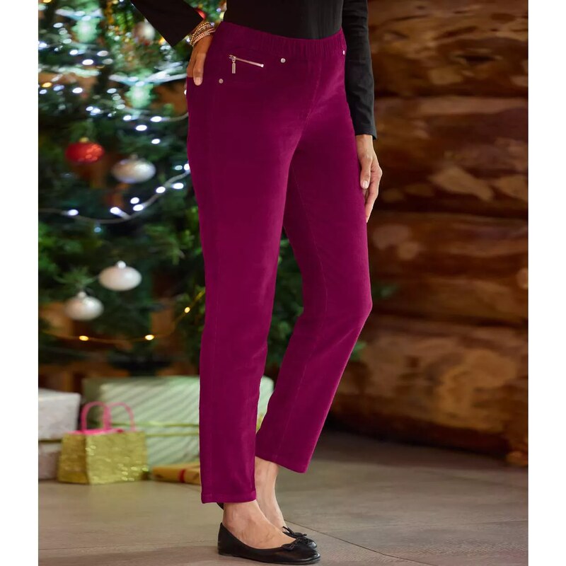 Pružné menčestrové nohavicové legíny Atlas For Men Fialová 66536176