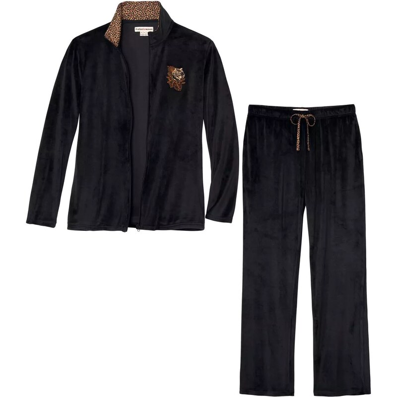 Čierna voľnočasová velúrová súprava Atlas For Men Čierna 66668941