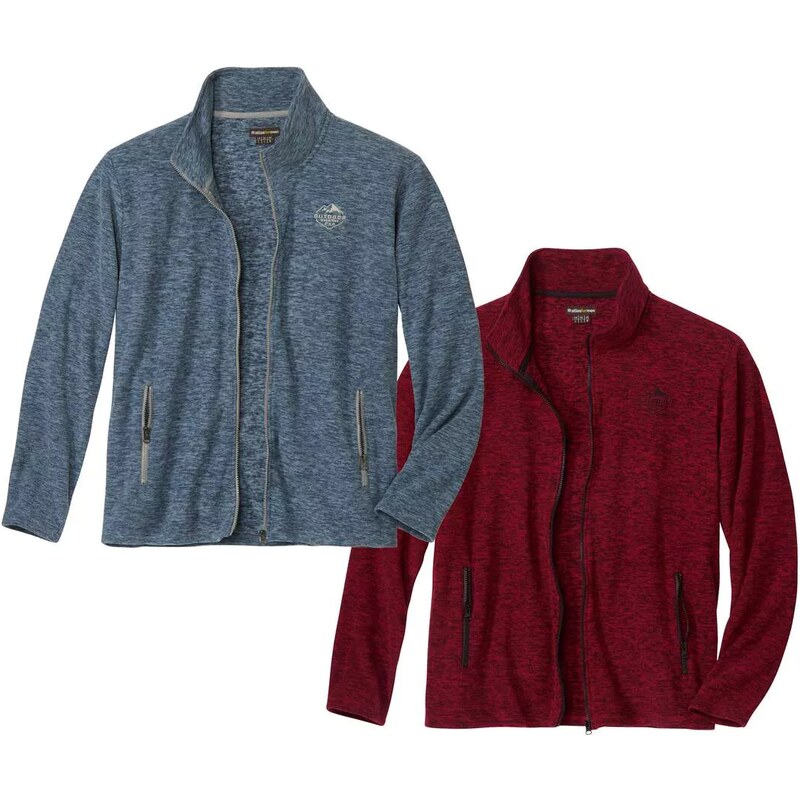 Sada 2 mikroflísových melírovaných mikín Atlas For Men Modrá 66701660