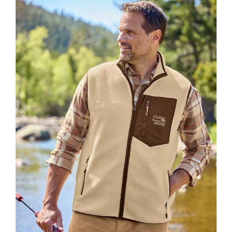 Vesta podšitá imitáciou ovčieho rúna Atlas For Men Béžová 66958826