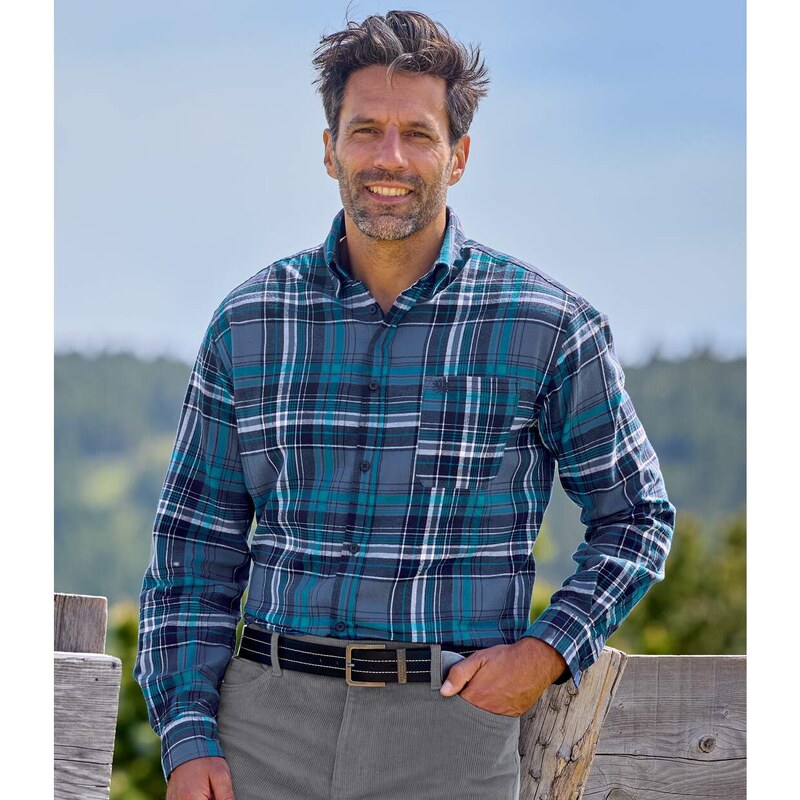 Kockovaná flanelová košeľa Atlas Atlas For Men Kostkovaná 67614714