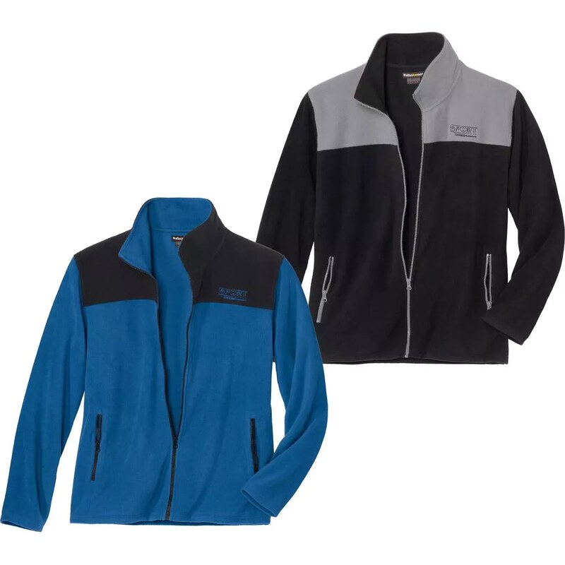 Sada 2 flísových dvojfarebných mikín Atlas For Men Modrá 67614727