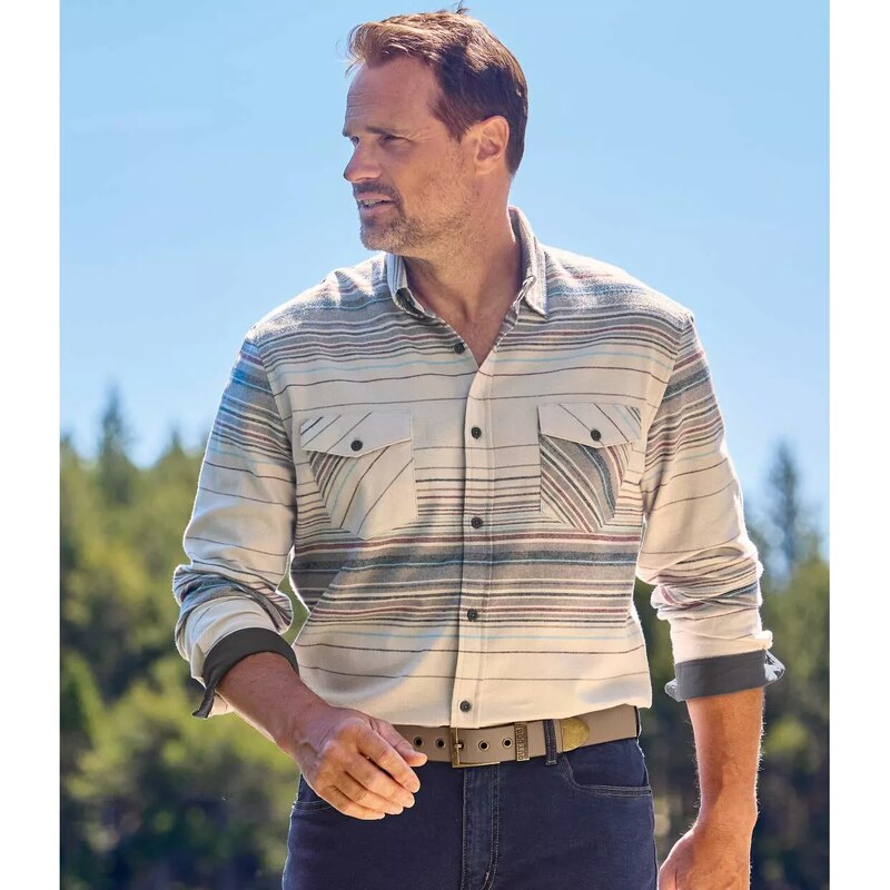 Prúžkovaná flanelová košeľa Atlas For Men Pruhovaná 67614720