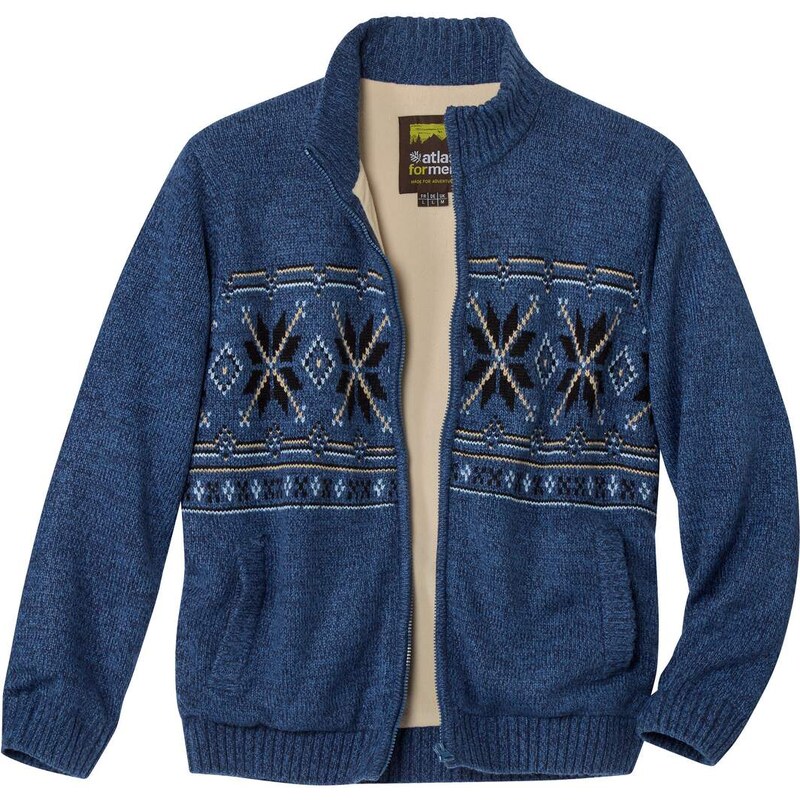 Pletený sveter podšitý mikroflísom Atlas For Men Modrá 61681679