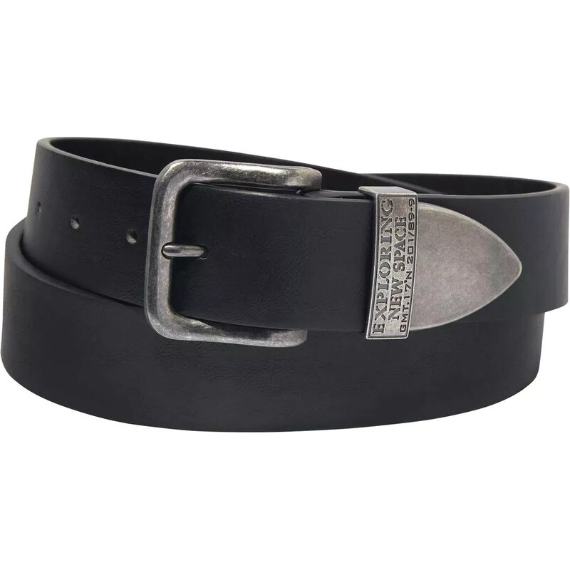 Čierny opasok zo štiepanej kože v darčekovom balení Atlas For Men 57656186