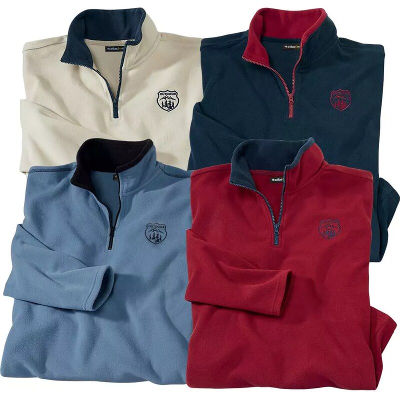 Sada 4 mikroflísových mikín Atlas For Men Biela 67125727