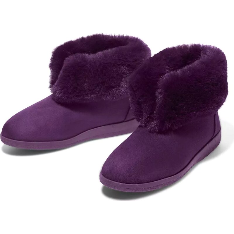 Vysoké papuče s imitáciou kožušiny Atlas For Men Fialová 66856549