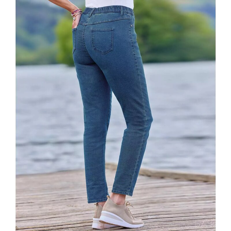 Denimové pružné džegínsy Atlas For Men Modrá 67614737