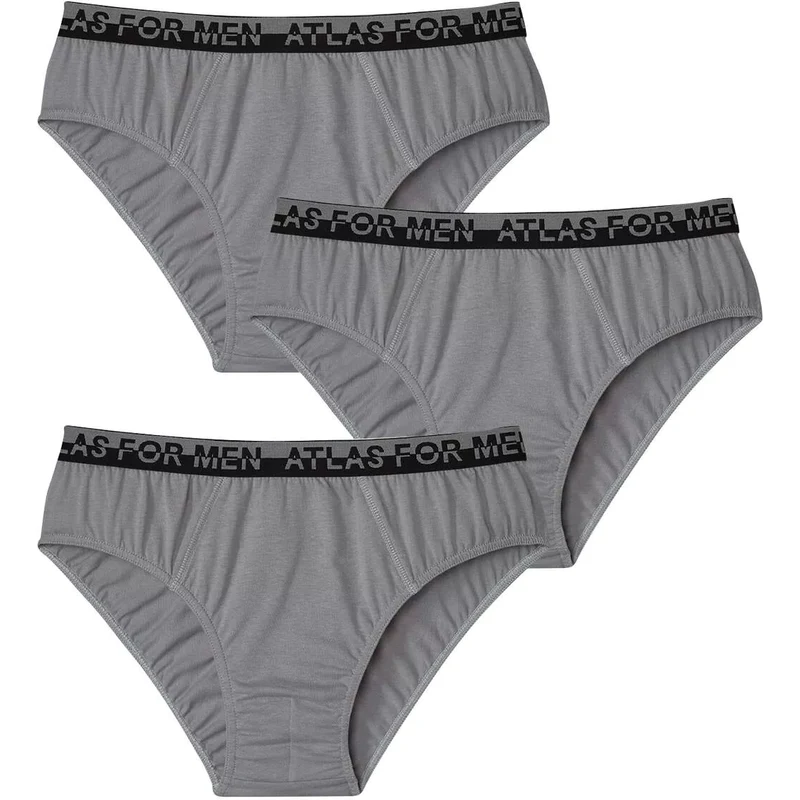 Sada 3 pohodlných slipov Atlas For Men Sivá 67735870