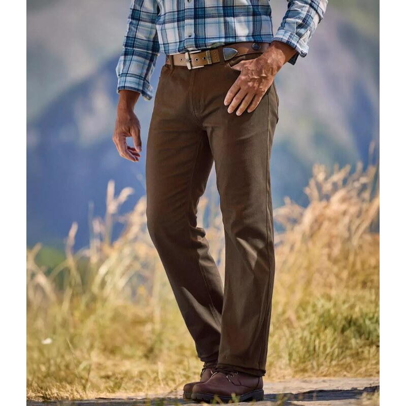 Hnedé strečové nohavice Regular Atlas For Men Hnedá 67295236