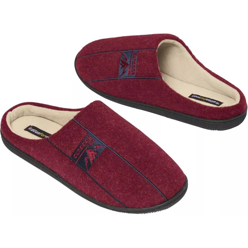 Papuče podšité flísom Atlas For Men Bordová 67629419