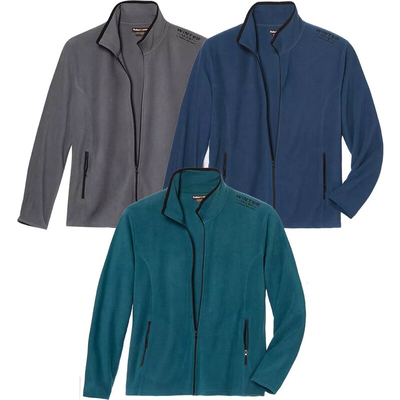 Sada 3 mikroflísových mikín Atlas For Men Modrá 67652010