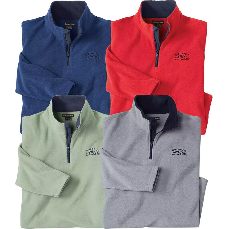 Sada 4 mikroflísových mikín Outdoor Atlas For Men Zelená 66570849