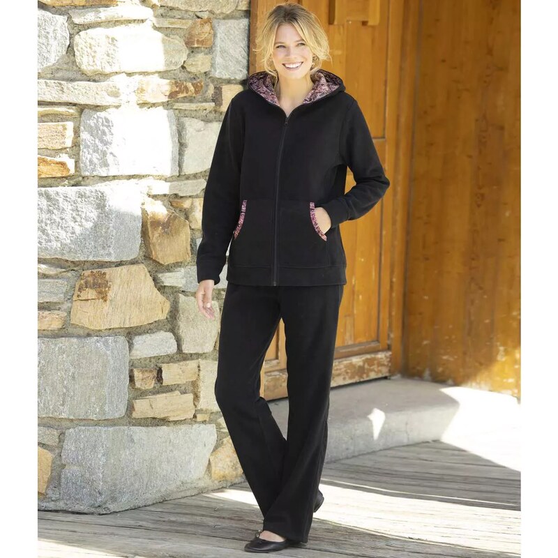 Flísová voľnočasová súprava s kapucňou Atlas For Men Čierna 66966761