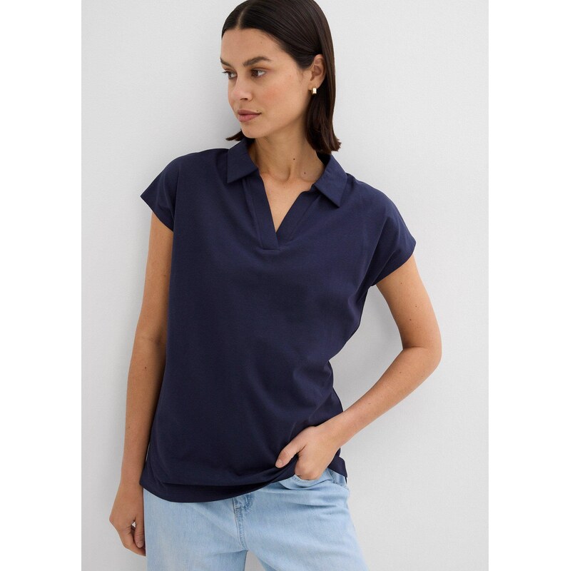 bonprix Tričko s polo golierom, farba modrá 62741342